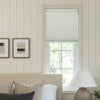 White Briar thermal blackout cellular shade, custom window treatment.