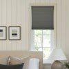 Briar dark grey blackout cellular shade, custom window treatment for total darkness and energy efficiency.