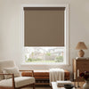 Brown no-drill blackout roller shade, 100% blackout fabric for custom window treatments