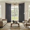 Dark grey SoftMatte brushed blackout curtains, custom curtains with pleated style.