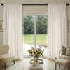Cream textured cotton linen semi-blackout curtains for window treatments, natural drape.