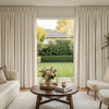 Haven Linen Blend blackout curtains in cream with natural texture.