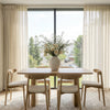 Custom Willow Lightweight Light Filtering Linen Curtain in bright dining room.