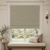 Alder linen look blackout Roman shade in beige, no-drill inside mount