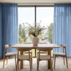 Joydeco Willow light blue custom sheer curtains, light filtering.