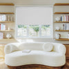 Modern custom white blackout roller shade by Joydeco, made to measure.