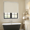 Ashby Blackout Roller Shade, beige textured plain weave fabric for 100% blackout.